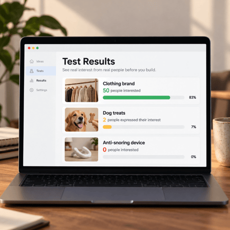 Test results dashboard on a laptop