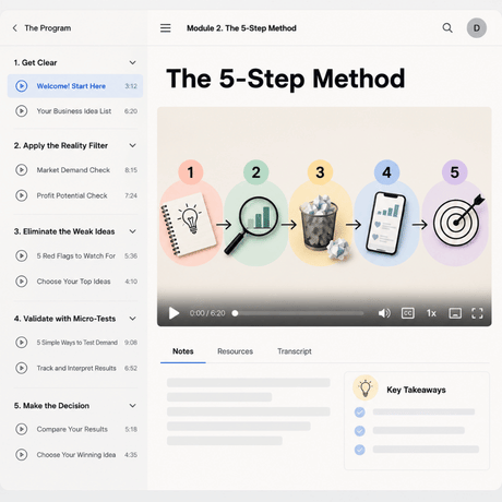 The 5-Step Method program inside view
